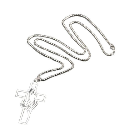 Mens Stainless Steel Pendant Cross Necklace