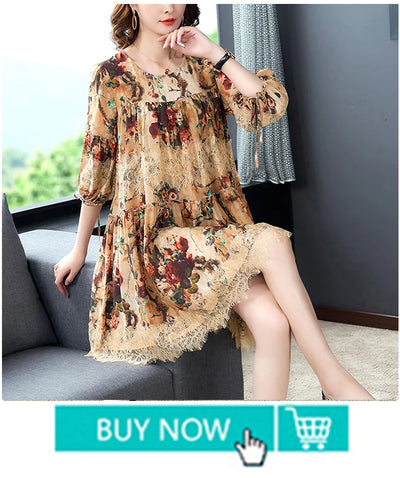 Floral Velvet Elegant Midi Dress Autumn Winter Korean Vintage