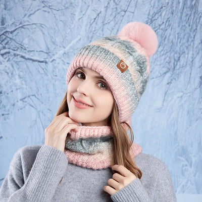 Warm Hat Scarf Two-piece Set Fleece Thickened Gradual