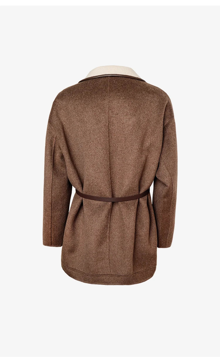 Australian Wool coats autumn and winter new luxury women's Clothing jacket hooded top