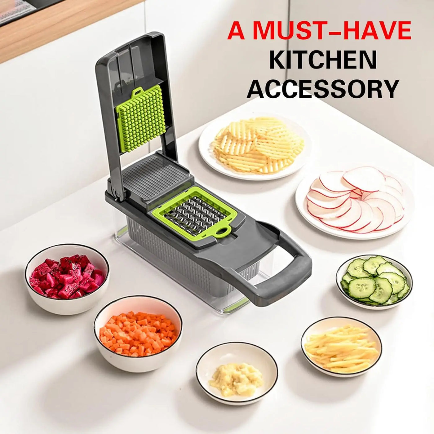 Kitchen chopper-type slicer, multifunctional food chopper, 16 x 1 professional