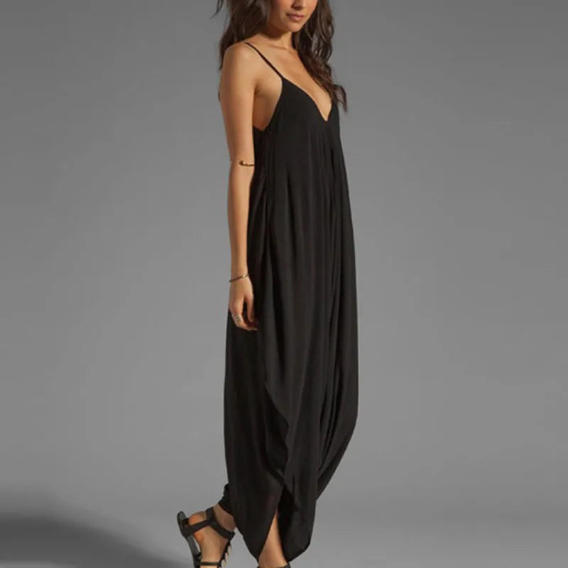 V-Neck Sleeveless Jumpsuits Summer Jumpsuits for Women Full-Length