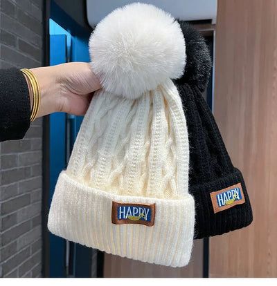 Winter Velvet Wool Hat Thickened Warm Knitted Hat