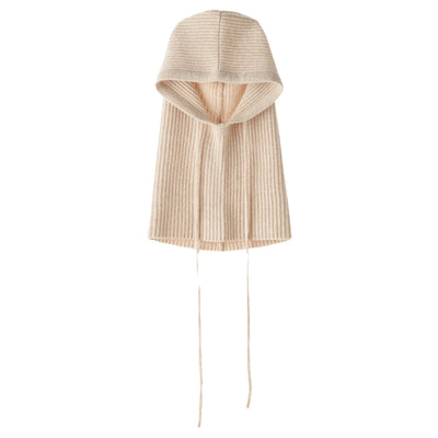 Wool Knitted Balaclava Hat For Women Winter Hooded Drawstring Skullies Cap