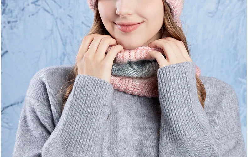 Warm Hat Scarf Two-piece Set Fleece Thickened Gradual
