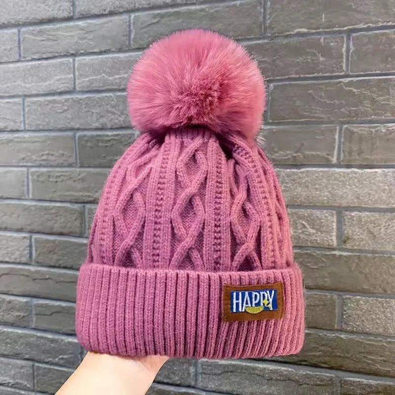 Winter Velvet Wool Hat Thickened Warm Knitted Hat