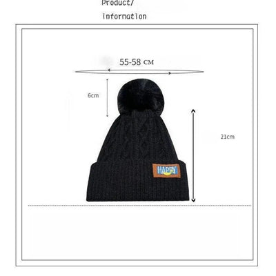 Winter Velvet Wool Hat Thickened Warm Knitted Hat