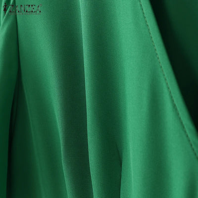 Office Casual Loose Short Sleeve Playsuits Solid Color Wide Leg Jumpsuits