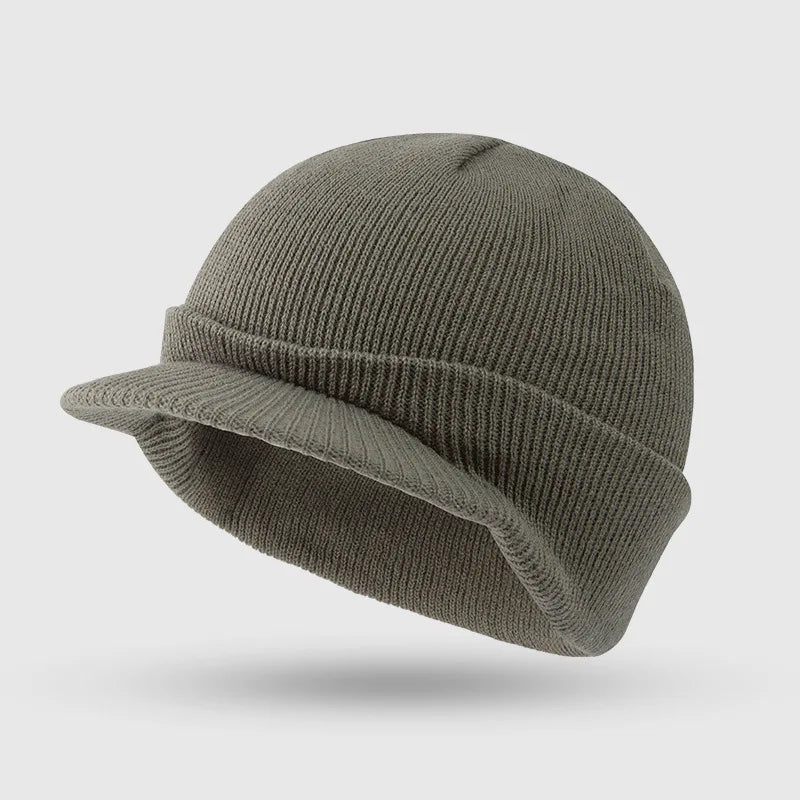 Hats Short-brimmed Woolen Army Peaked Caps Knitted Warm Hat