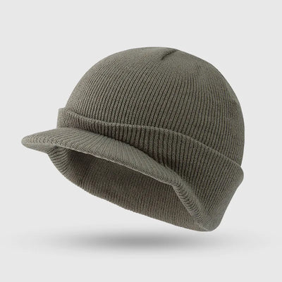Hats Short-brimmed Woolen Army Peaked Caps Knitted Warm Hat