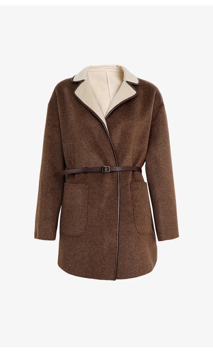 Australian Wool coats autumn and winter new luxury women's Clothing jacket hooded top