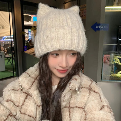 Cute Winter Warm Wool Hats For Women, Korean Style Fashion Headwear