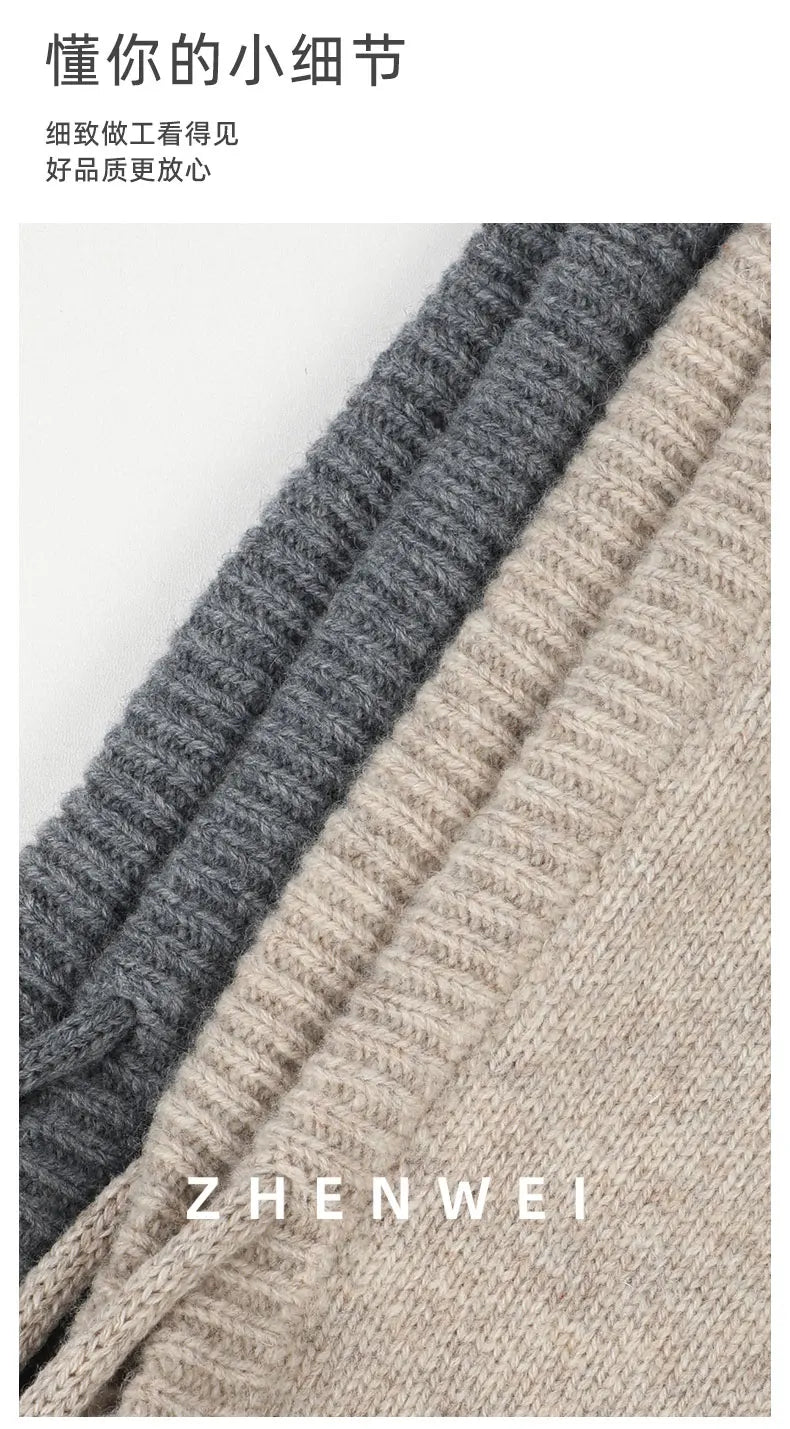 Wool Slouchy Balaclava Winter Hat for Women  Knitted Scarf