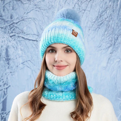 Warm Hat Scarf Two-piece Set Fleece Thickened Gradual