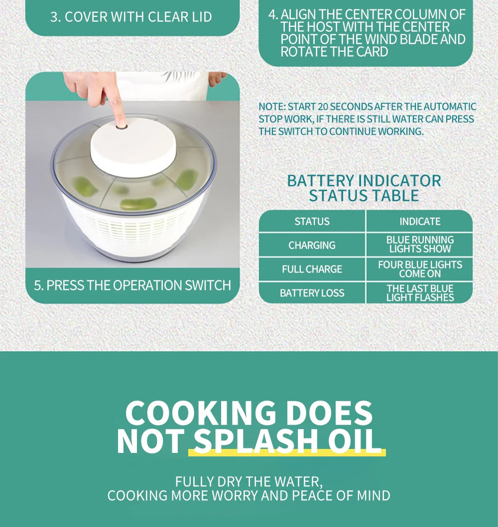 Vegetable Dehydrator Electric Quick Cleaning Fruit and Vegetable