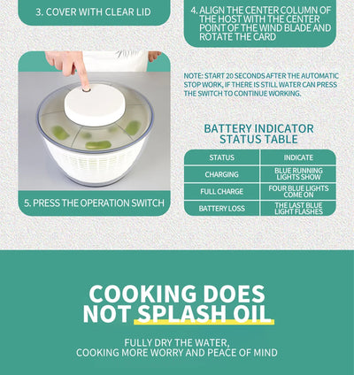 Vegetable Dehydrator Electric Quick Cleaning Fruit and Vegetable