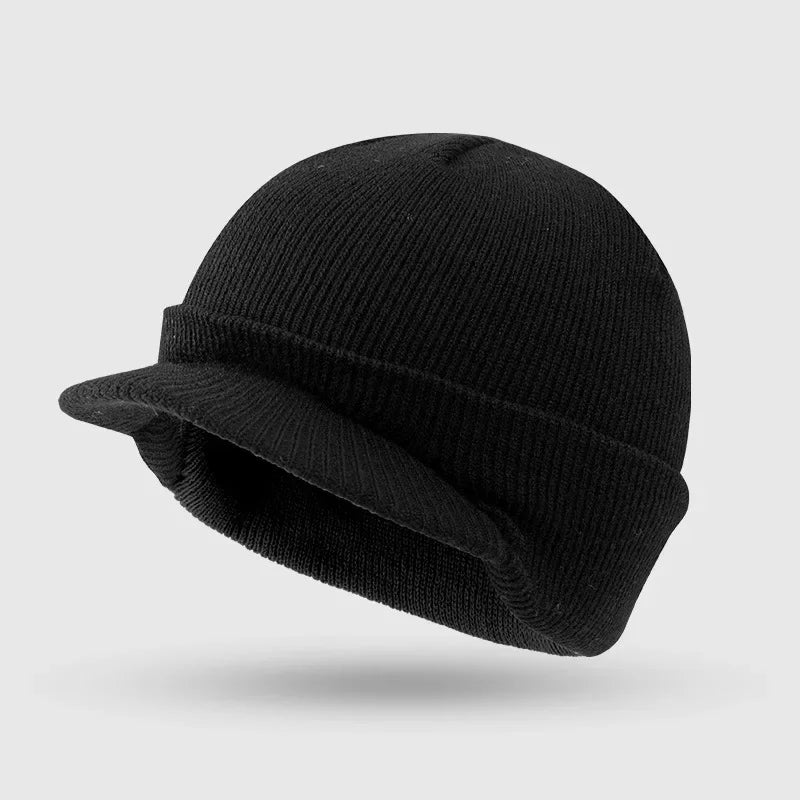 Hats Short-brimmed Woolen Army Peaked Caps Knitted Warm Hat