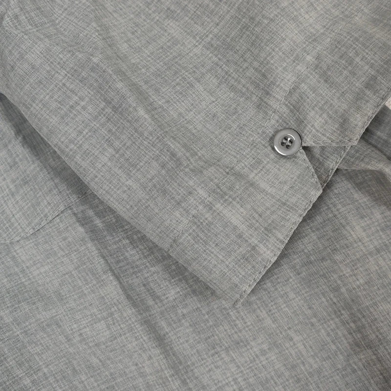 Cotton Linen Shirts for Men Casual Short Sleeved Shirts Blouses Solid Turn-Down Collar