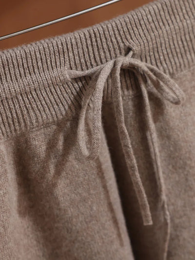 Merino Wool Pants Knitted Cashmere Shorts Trousers Above Knees