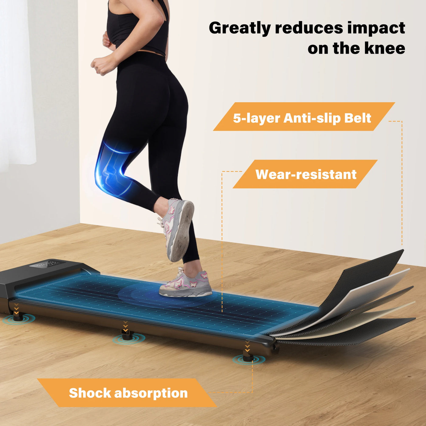 2in1 Run-Walking Pad Small Treadmill for Home&Office