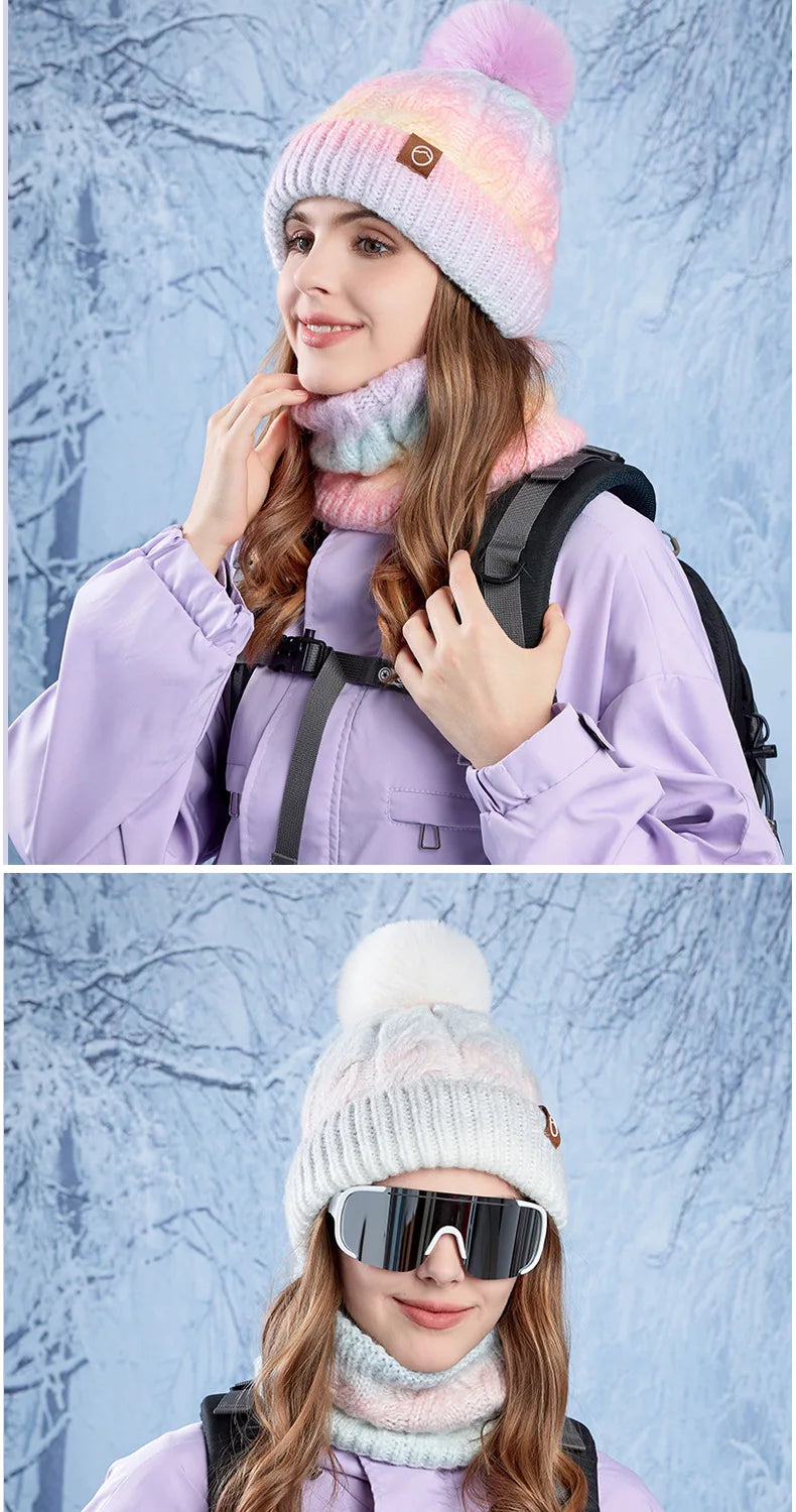 Warm Hat Scarf Two-piece Set Fleece Thickened Gradual