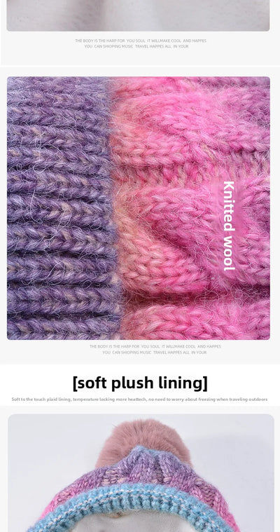 Warm Hat Scarf Two-piece Set Fleece Thickened Gradual