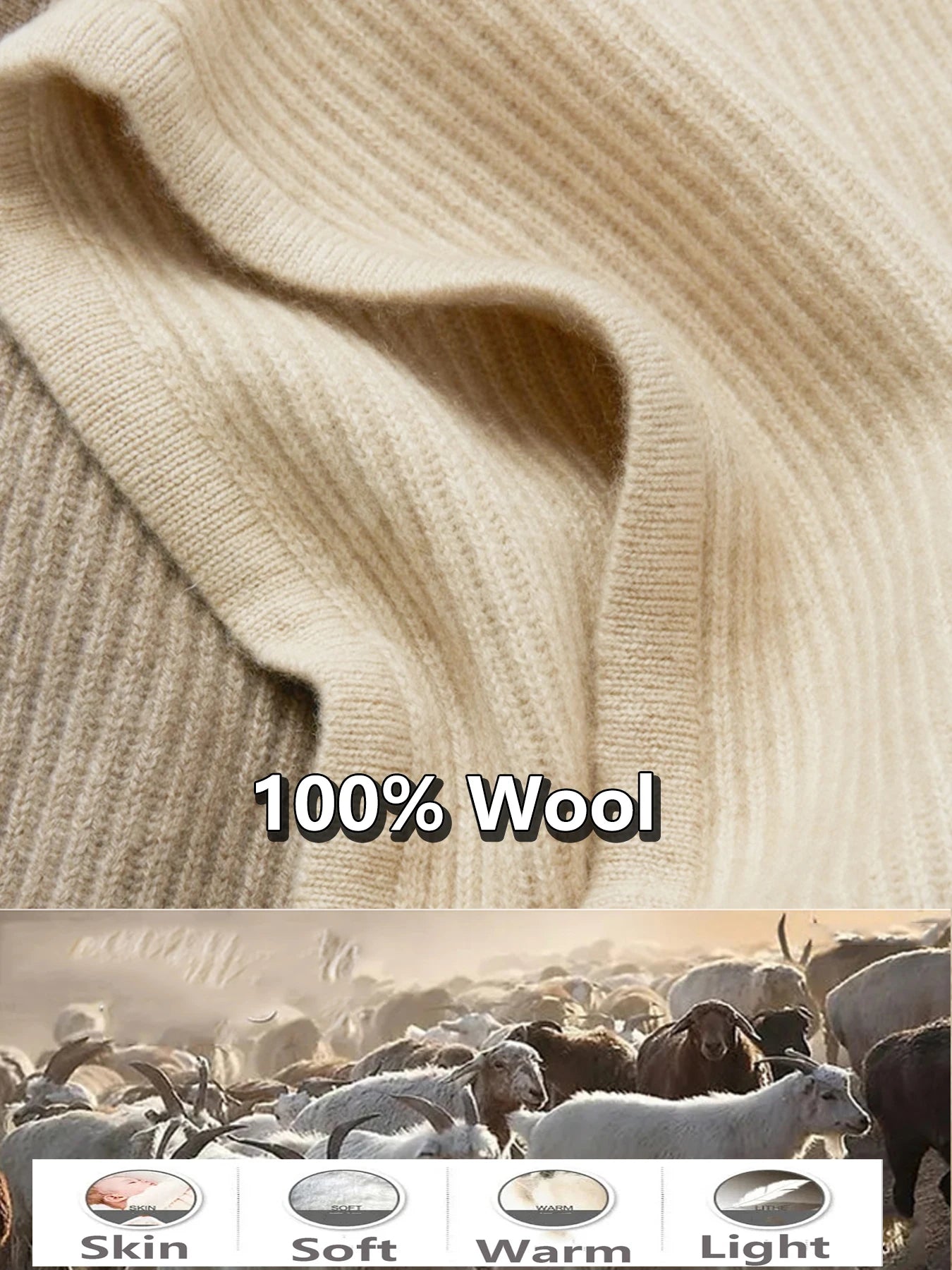 Wool Knitted Balaclava Hat For Women Winter Hooded Drawstring Skullies Cap