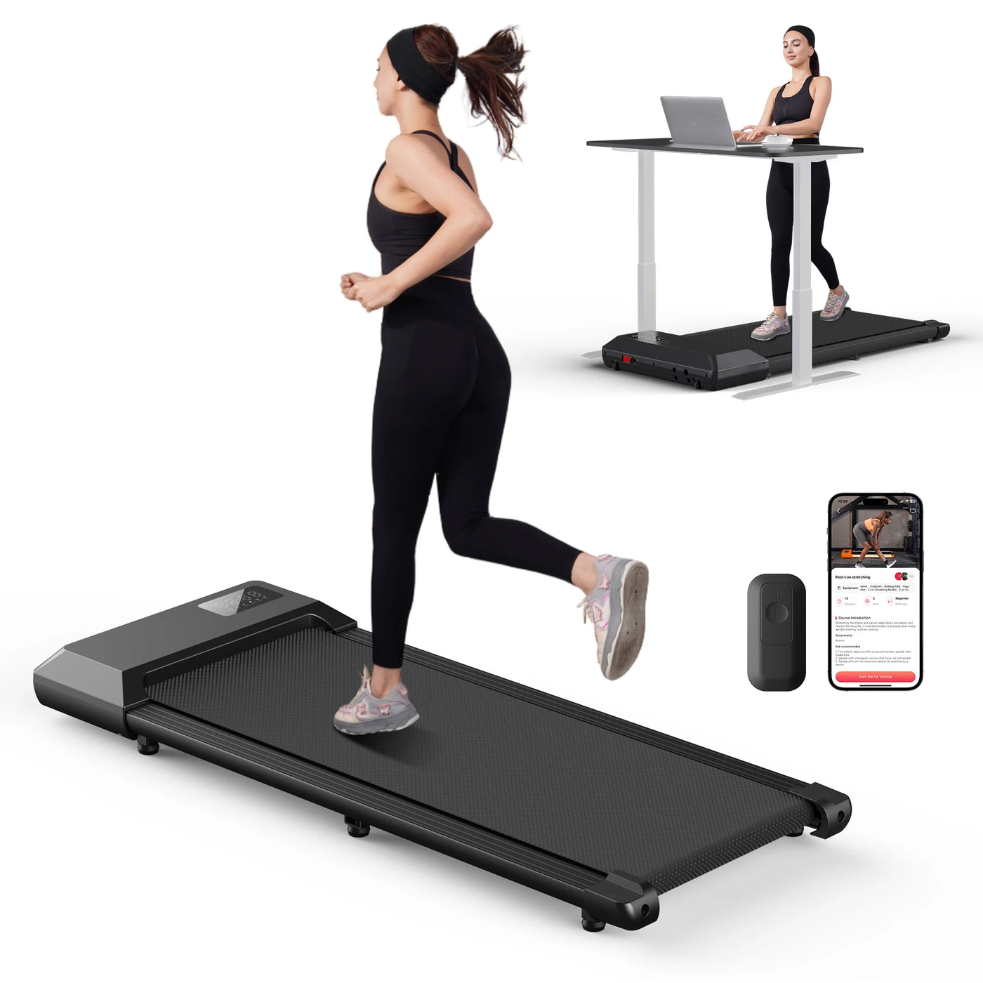 2in1 Run-Walking Pad Small Treadmill for Home&Office