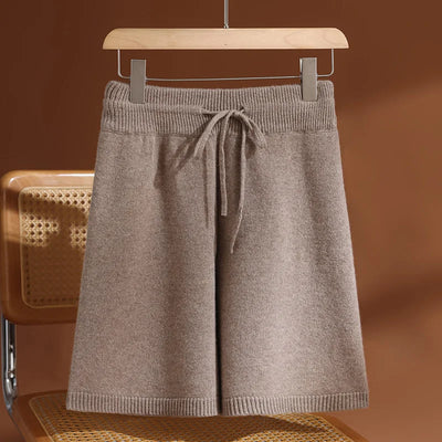 Merino Wool Pants Knitted Cashmere Shorts Trousers Above Knees