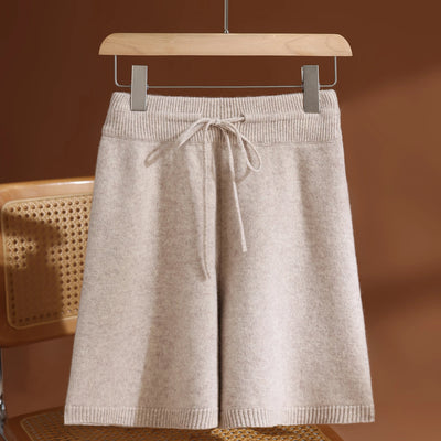 Merino Wool Pants Knitted Cashmere Shorts Trousers Above Knees