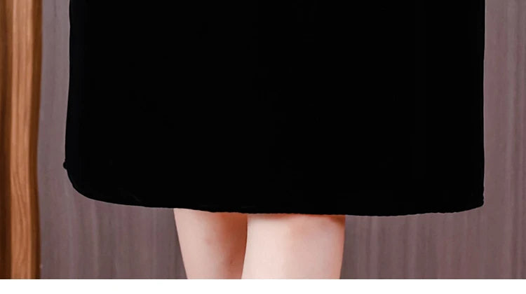 Winter Luxury Velvet Formal Elegant Party Dress Women Korean Vintage