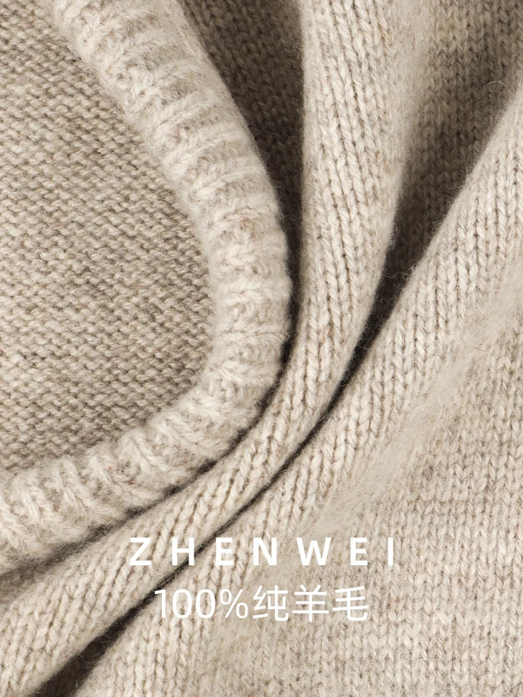 Wool Slouchy Balaclava Winter Hat for Women  Knitted Scarf