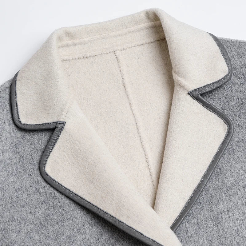 Australian Wool coats autumn and winter new luxury women's Clothing jacket hooded top