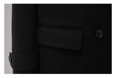 Winter Luxury Extra Long Black Warm Soft Wool & blends Coat for Women