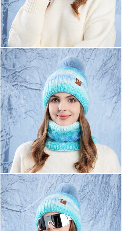 Warm Hat Scarf Two-piece Set Fleece Thickened Gradual