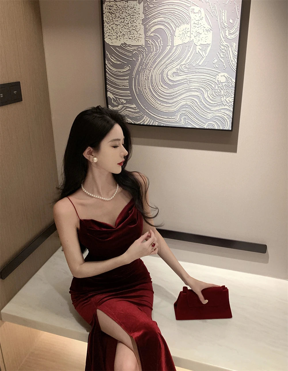 Vintage Sexy Club Prom Red Dresses for Women