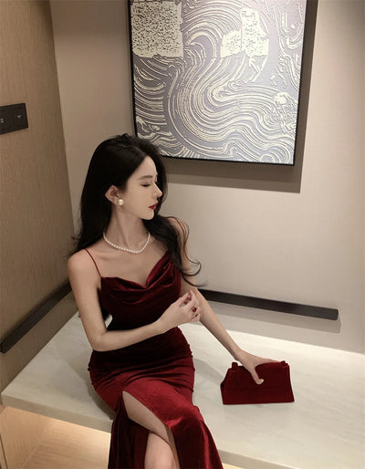 Vintage Sexy Club Prom Red Dresses for Women