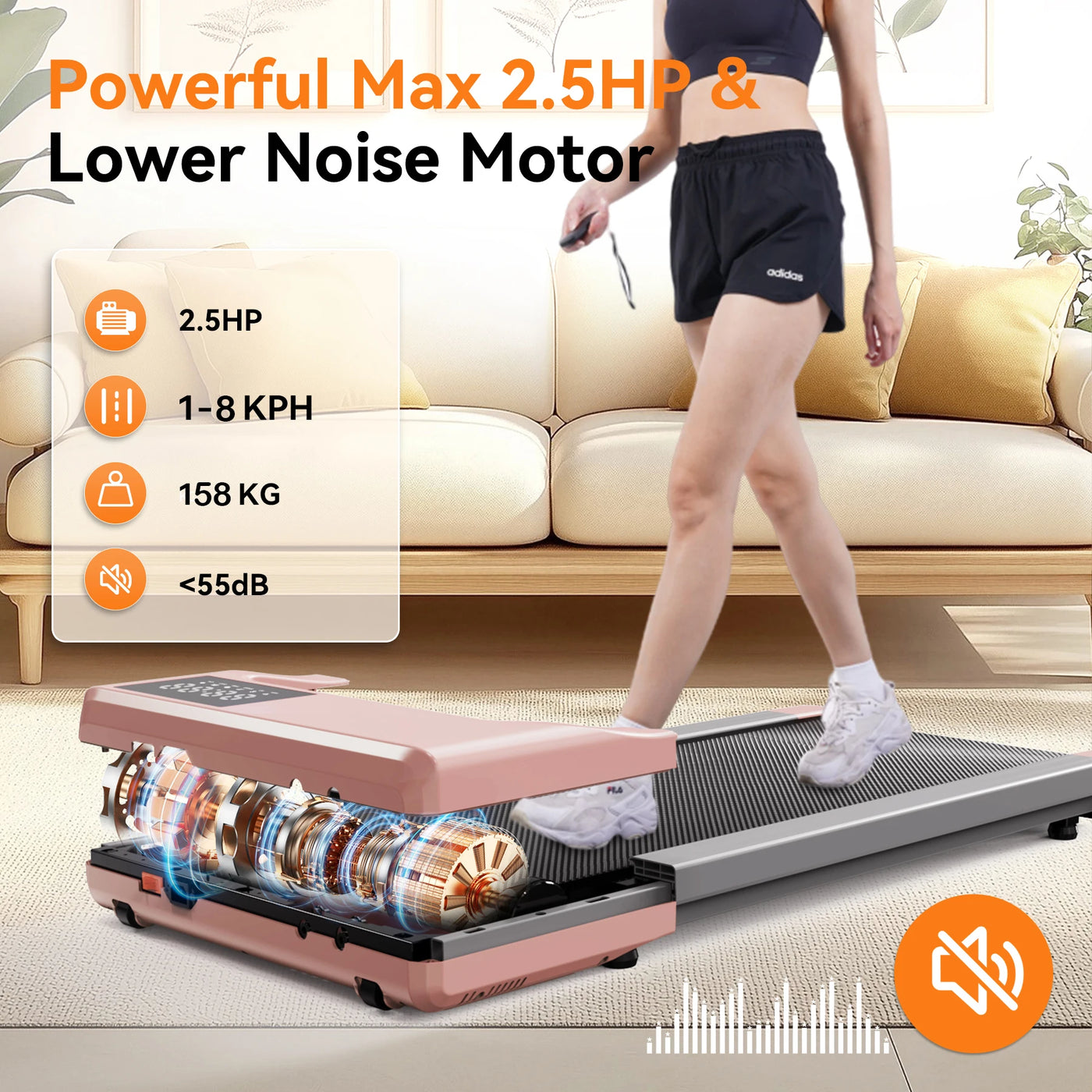 2in1 Run-Walking Pad Small Treadmill for Home&Office