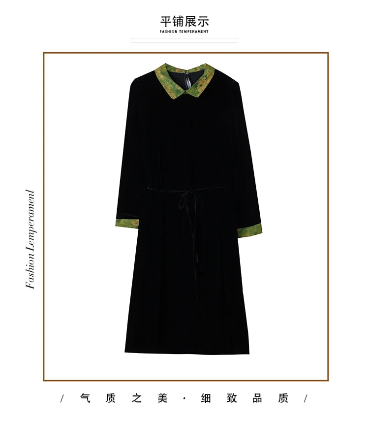 Winter Luxury Velvet Formal Elegant Party Dress Women Korean Vintage