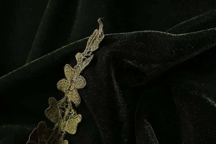 MARYYIMEI Fashion design Women's Dress Lace Splicing Long-Sleeved Beading Pretty Slim-Fit Hip Wrap Elegant Velvet Dresses