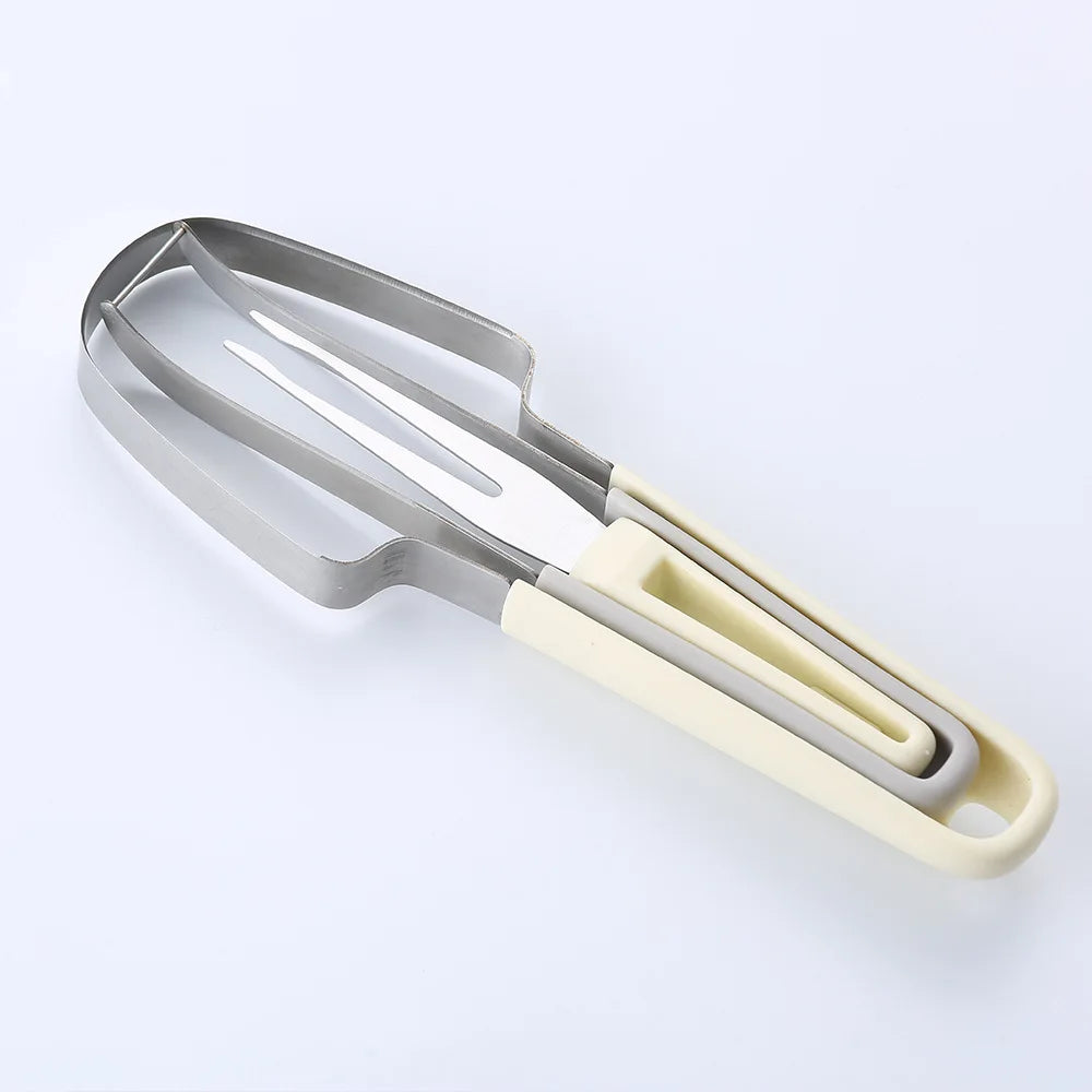 Watermelon Fork Slicer Cutter, Stainless Steel Fruit 3-in-1