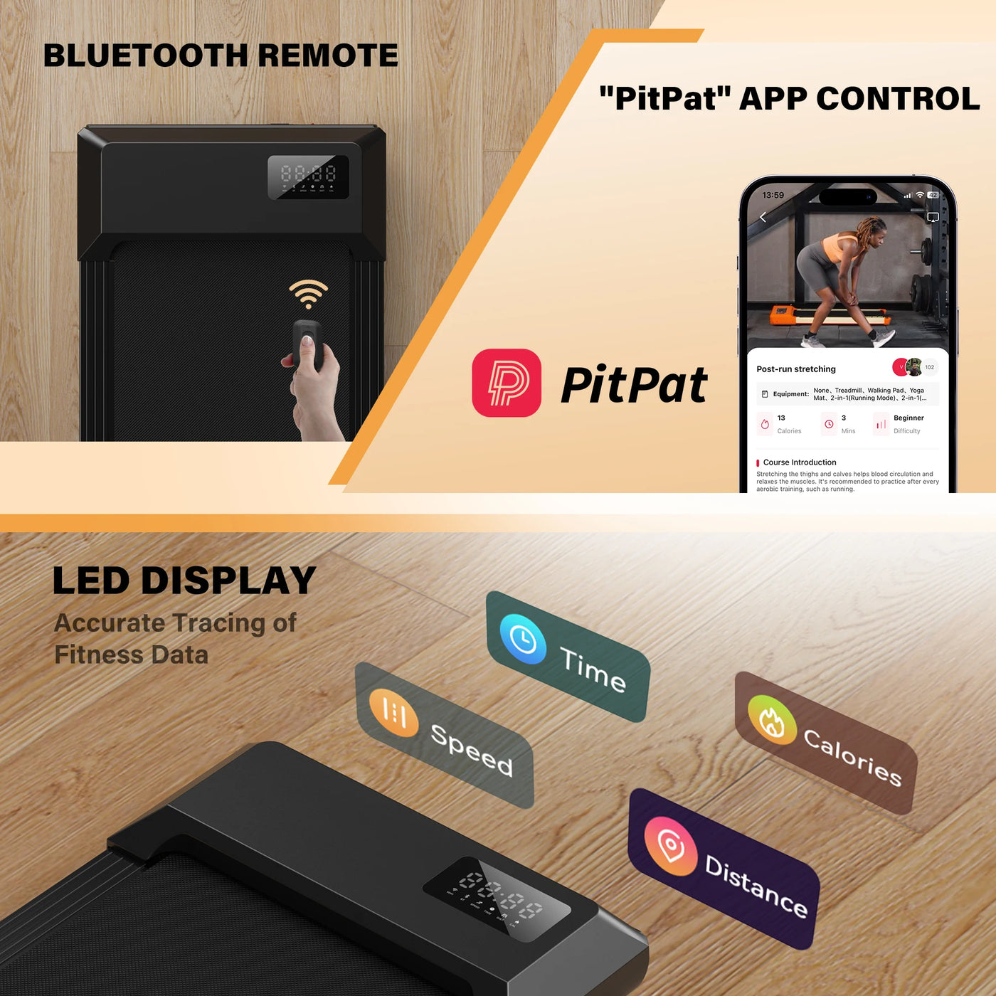 2in1 Run-Walking Pad Small Treadmill for Home&Office