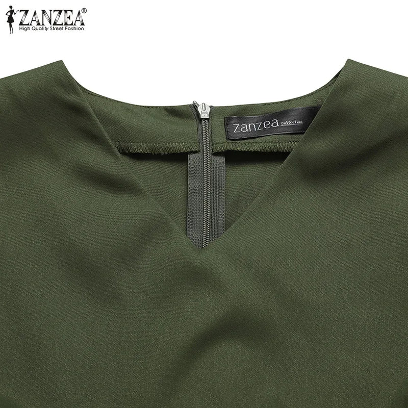 Wide Leg Jumpsuits Summer V Neck Short Sleeve Rompers Elegant