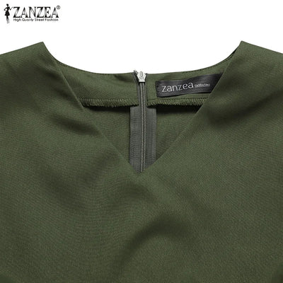 Wide Leg Jumpsuits Summer V Neck Short Sleeve Rompers Elegant