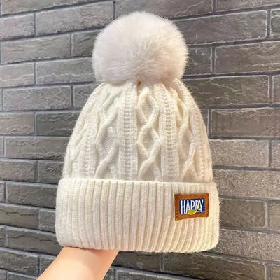 Winter Velvet Wool Hat Thickened Warm Knitted Hat