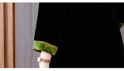 Winter Luxury Velvet Formal Elegant Party Dress Women Korean Vintage