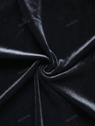 Elegant Velvet Dress With Bow Tie Backless Design 2024 New Luxury Diamond