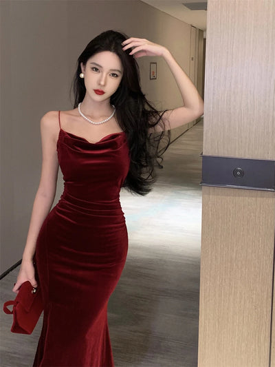 Vintage Sexy Club Prom Red Dresses for Women