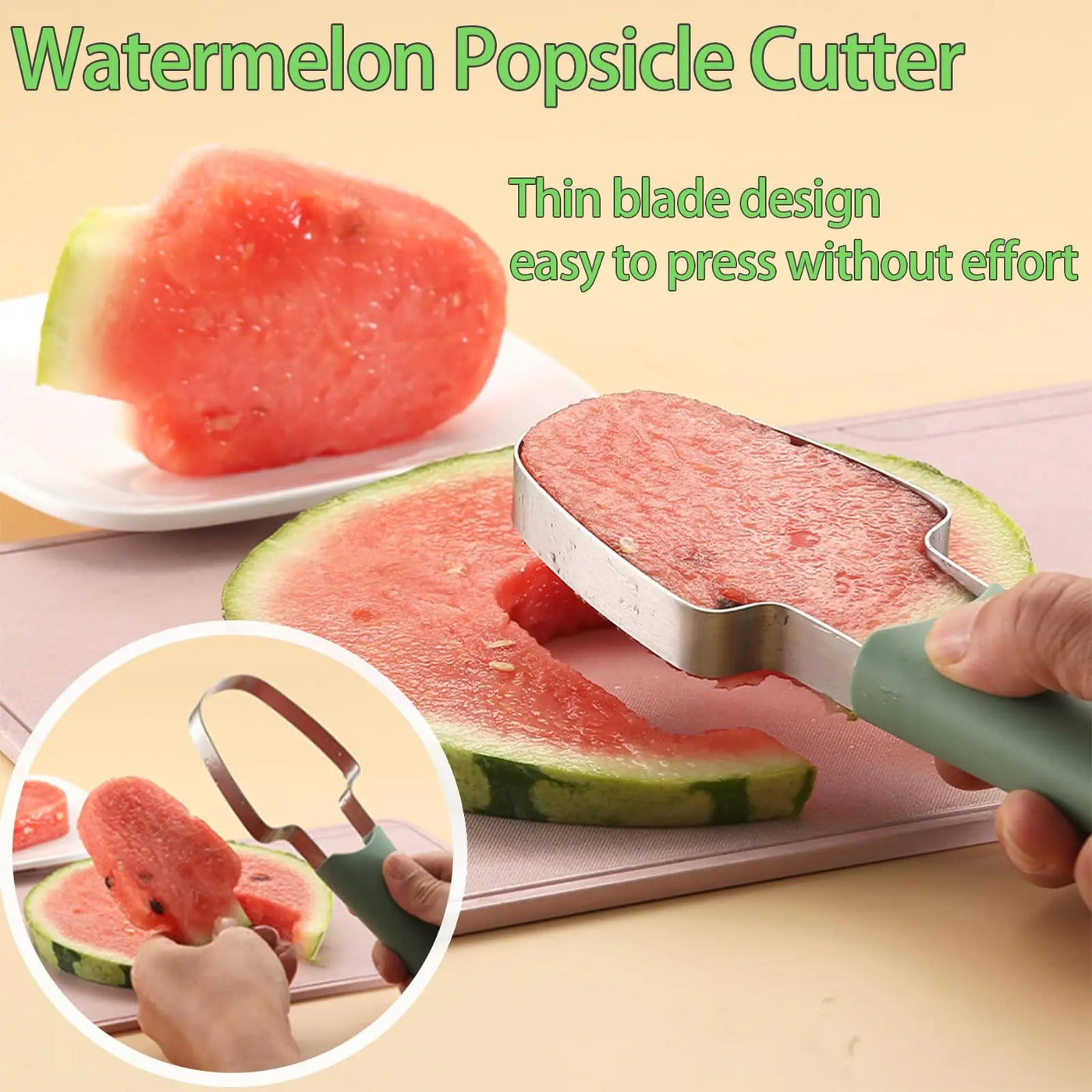 Watermelon Fork Slicer Cutter, Stainless Steel Fruit 3-in-1