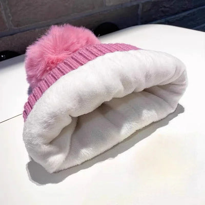 Winter Velvet Wool Hat Thickened Warm Knitted Hat